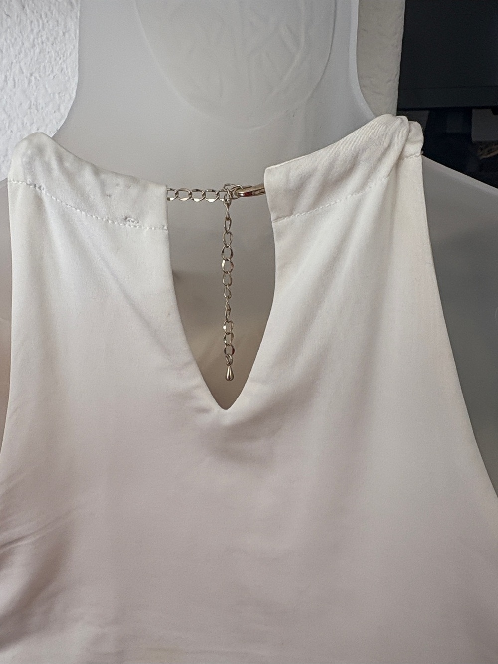 Cache Cream Strapless Chain-Halter Ruched Dress - Picture 4 of 5